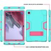 Samsung Galaxy Tab A8 Silicone Hybrid Case with Holder - Mint Green/Rose Red - 2