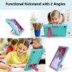 Samsung Galaxy Tab A8 Silicone Hybrid Case with Holder - Mint Green/Rose Red - 6