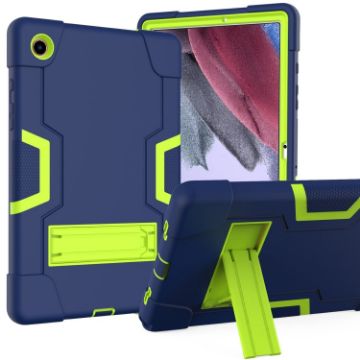 Samsung Galaxy Tab A8 Silicone Hybrid Case with Holder - Navy/Yellow/Green - 1