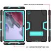 Samsung Galaxy Tab A8 Black Mint Green Robot Silicone Case with Holder - 2