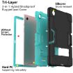 Samsung Galaxy Tab A8 Black Mint Green Robot Silicone Case with Holder - 4