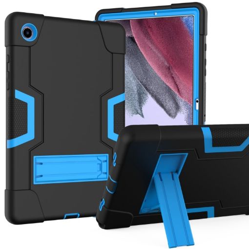 Samsung Galaxy Tab A8 Black Blue Robot Silicone Hybrid Case with Holder - 1