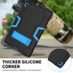 Samsung Galaxy Tab A8 Black Blue Robot Silicone Hybrid Case with Holder - 3