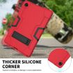 Samsung Galaxy Tab A8 Red Black Robot Silicone Hybrid Case with Holder - 3