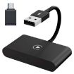 USB & USB-C Wired to Wireless CarPlay Adapter for iPhone - Black - 1