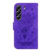 Tecno Camon 40 Pro 4G Purple Butterfly Rose Leather Phone Case - 4