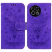 Tecno Spark 30 Pro Purple Butterfly Rose Embossed Leather Case - 1