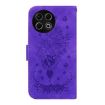 Tecno Spark 30 Pro Purple Butterfly Rose Embossed Leather Case - 4