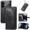 Ulefone Note 16 Pro Black Mandala Flower Embossed Leather Case - 1