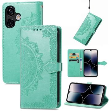 Ulefone Note 16 Pro Green Mandala Flower Embossed Leather Case - 1