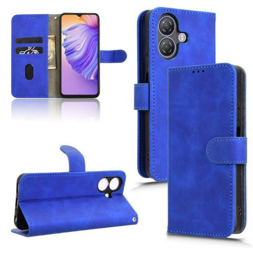 Ulefone Note 21 Blue Magnetic Flip Leather Phone Case - Skin Feel - 1