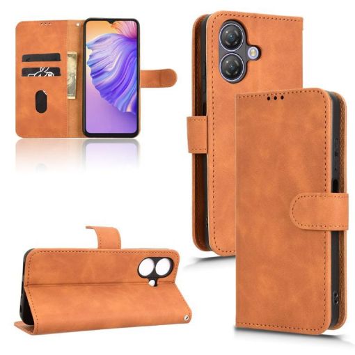 Ulefone Note 21 Brown Magnetic Flip Leather Phone Case Skin Feel - 1