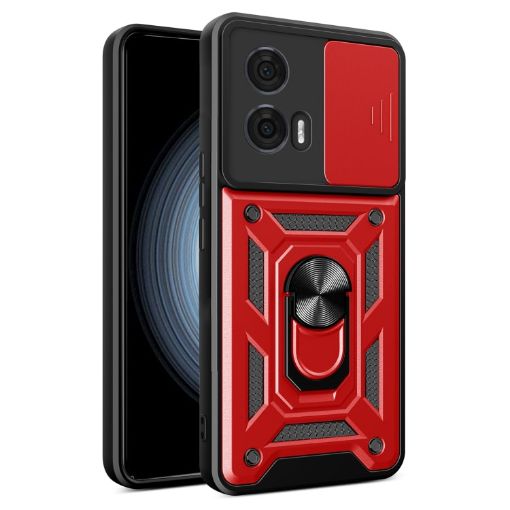 Motorola Edge 50 Fusion Red TPU+PC Case with Sliding Camera Cover - 1