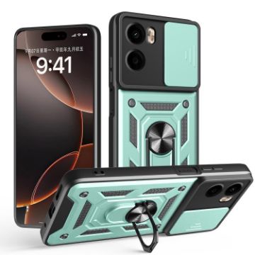 Moto G05 Mint Green TPU+PC Case with Sliding Camera Cover - 1