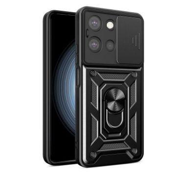 Moto G 2025 Phone Case Black - Sliding Camera Cover TPU+PC Design - 1