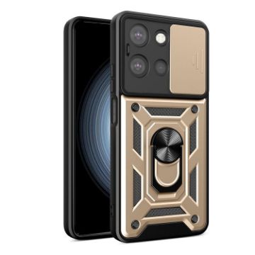 Moto G 2025 Gold Case: Sliding Camera Cover TPU+PC Design - 1