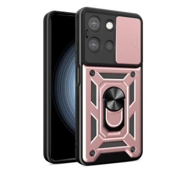 Moto G 2025 Rose Gold TPU+PC Case with Sliding Camera Cover - 1