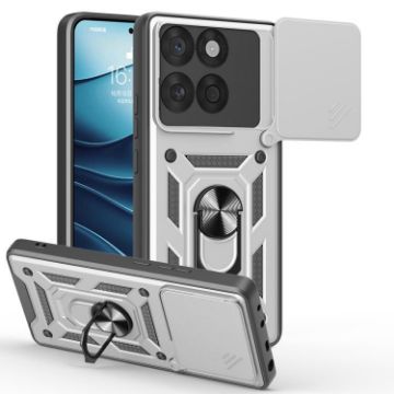 Motorola Edge 60 Fusion Silver TPU+PC Case with Sliding Camera Cover - 1