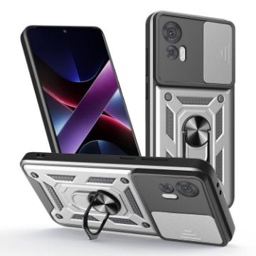 Motorola Edge 30 Neo Silver TPU+PC Case with Sliding Camera Cover - 1