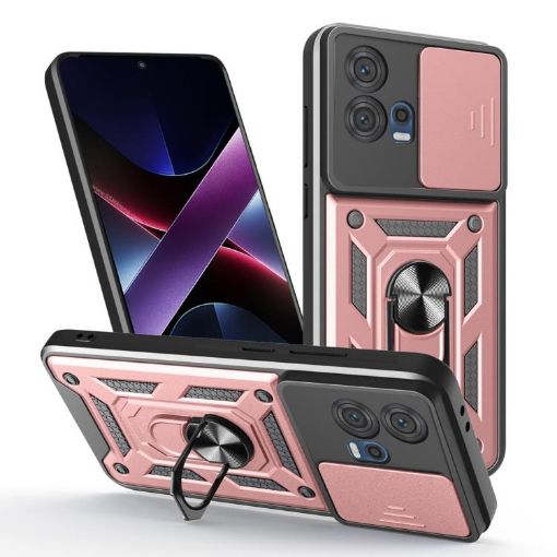 Motorola Edge 30 Fusion Phone Case Rose Gold TPU+PC Sliding Cover - 1