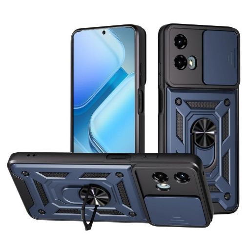 Moto G 5G 2024 Blue Case with Sliding Camera Cover TPU+PC - 1