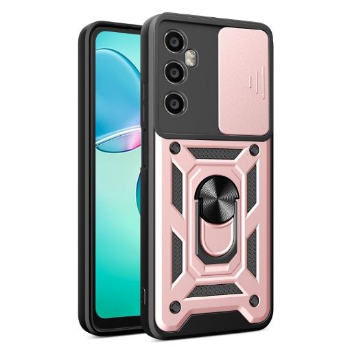 Realme C65 4G Phone Case - Rose Gold Sliding Camera Cover TPU Hybrid PC - 1