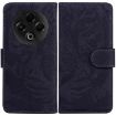 Tecno Spark 30 4G Flip Leather Case - Tiger Embossing Pattern (Black) - 1