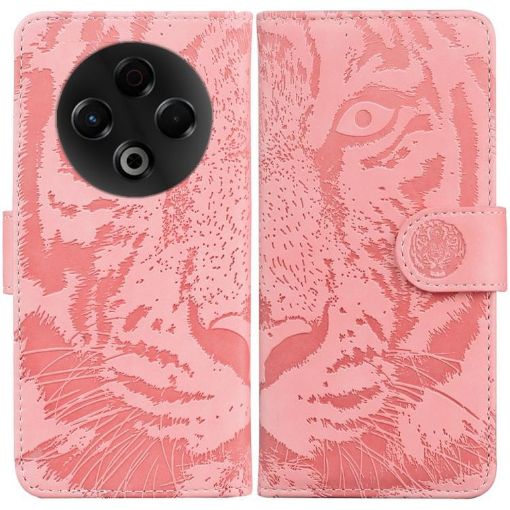 Tecno Spark 30 4G Pink Tiger Embossing Flip Leather Phone Case - 1