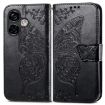 Ulefone Note 16 Pro Black Leather Case - Butterfly Love Flower Design - 2
