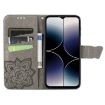 Ulefone Note 16 Pro Grey Leather Case - Butterfly Love Flower Design - 3