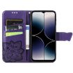 Ulefone Note 16 Pro Dark Purple Embossed Leather Phone Case Cover - 3