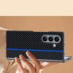 Samsung Galaxy Z Fold7 Ultra-thin Carbon Fiber Texture Case (Black Red) - 2
