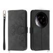 Xiaomi 14 Ultra Black Embossed Flowers Wallet Leather Phone Case - 1