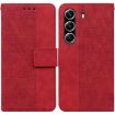Tecno Camon 40 Pro 4G Red Geometric Embossed Leather Phone Case - 1