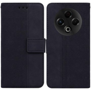 Tecno Spark 30 4G Black Geometric Embossed Leather Phone Case - 1