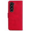 Infinix Hot 50 Pro 4G Red Leather Flip Case - Skin Feel Pure Color - 3