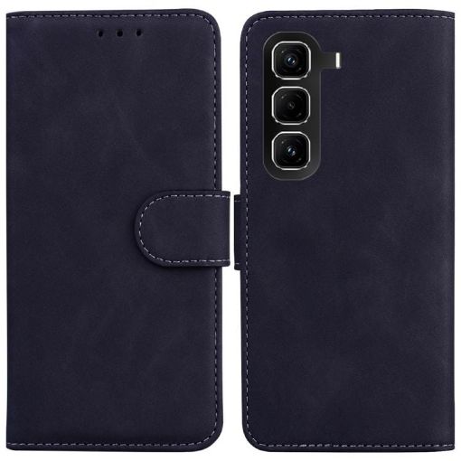 Infinix Hot 50 Pro 4G Black Leather Flip Phone Case - Skin Feel - 1