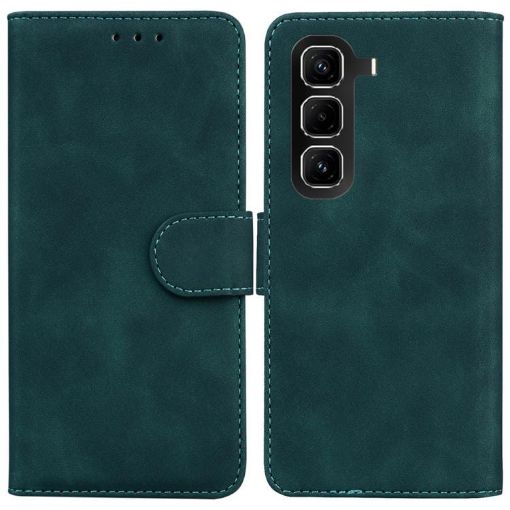 Infinix Hot 50 Pro+ 4G Green Leather Flip Case - Skin Feel Pure Color - 1