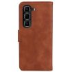 Infinix Hot 50 Pro+ 4G Brown Leather Flip Case - Skin Feel Pure Color - 3