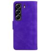 Tecno Camon 40 Purple Leather Flip Case - Skin Feel Pure Color Cover - 3