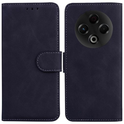 Tecno Spark 30 4G Black Leather Flip Phone Case - Skin Feel Pure Color - 1