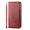 Xiaomi 14 Ultra Red Magnetic Leather Phone Case - Cubic Grid Calf Texture - 2