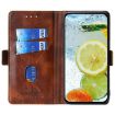 Vivo X200s 5G Leather Phone Case - Dark Brown & Gold Contrast - 3