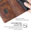 Vivo X200s 5G Leather Phone Case - Dark Brown & Gold Contrast - 7