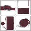 Infinix GT 30 Pro Wine Red 3D Embossed Flip Leather Crossbody Case - 3