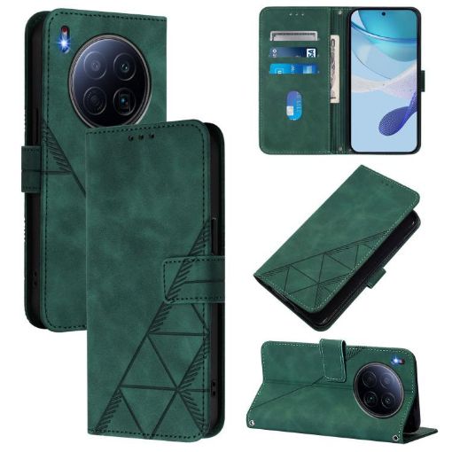 Tecno Camon 40 Premier Dark Green 3D Embossed Leather Flip Case - 1