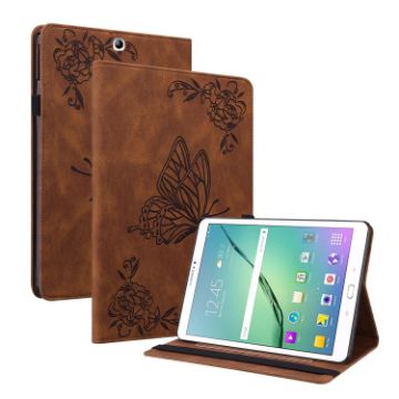 Samsung Galaxy Tab S2 9.7 T810 T815 Brown Butterfly Flower Case - 1