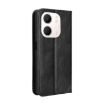 OPPO A5x 4G/5G Global Magnetic Buckle Leather Case - Black Retro Texture - 3