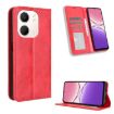 OPPO A5x 4G/5G Global Red Leather Phone Case with Magnetic Buckle - 1