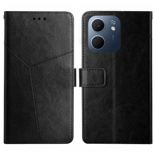 OPPO A5x 4G/5G Global Y-Pattern Flip Leather Case - Black - 1